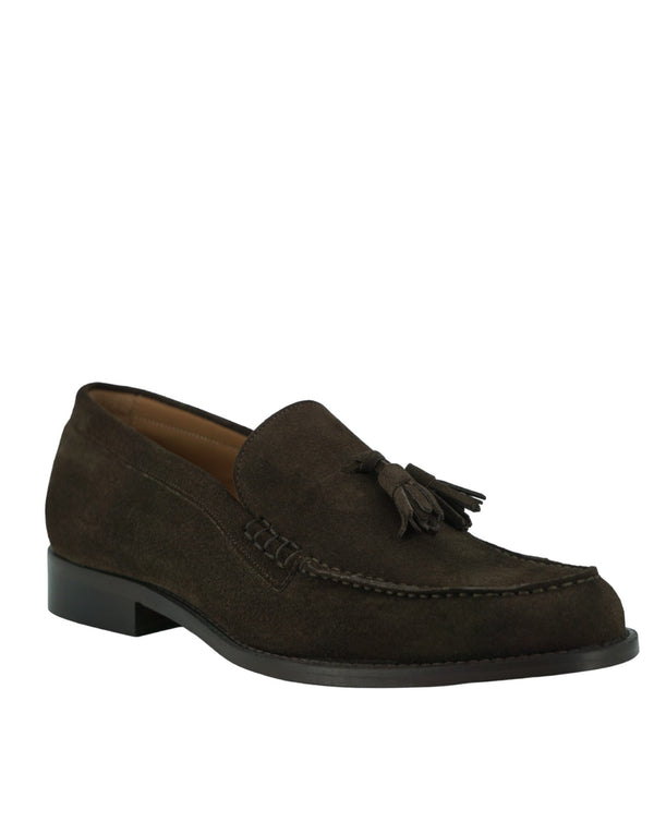 Brown Suede Leather Mens Loafers Shoes