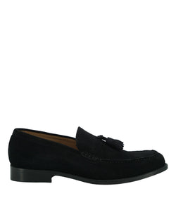 Dark Blue Suede Leather Mens Loafers Shoes