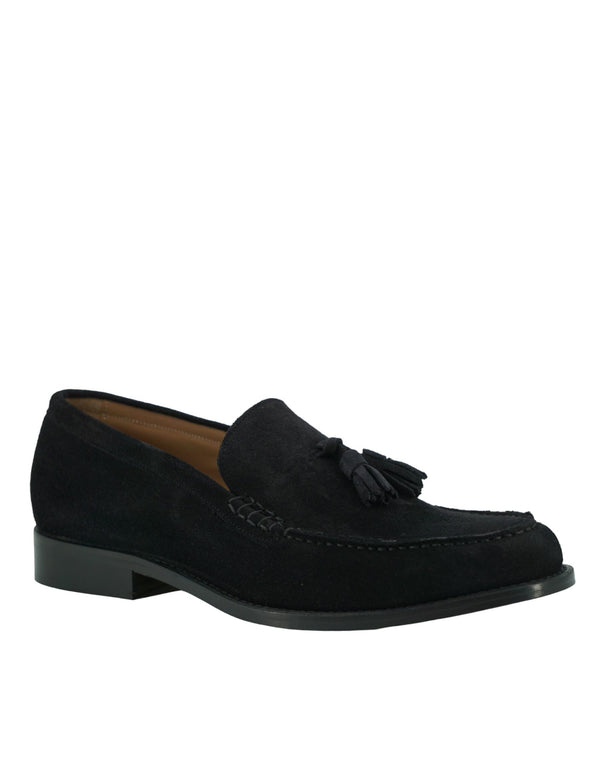Dark Blue Suede Leather Mens Loafers Shoes