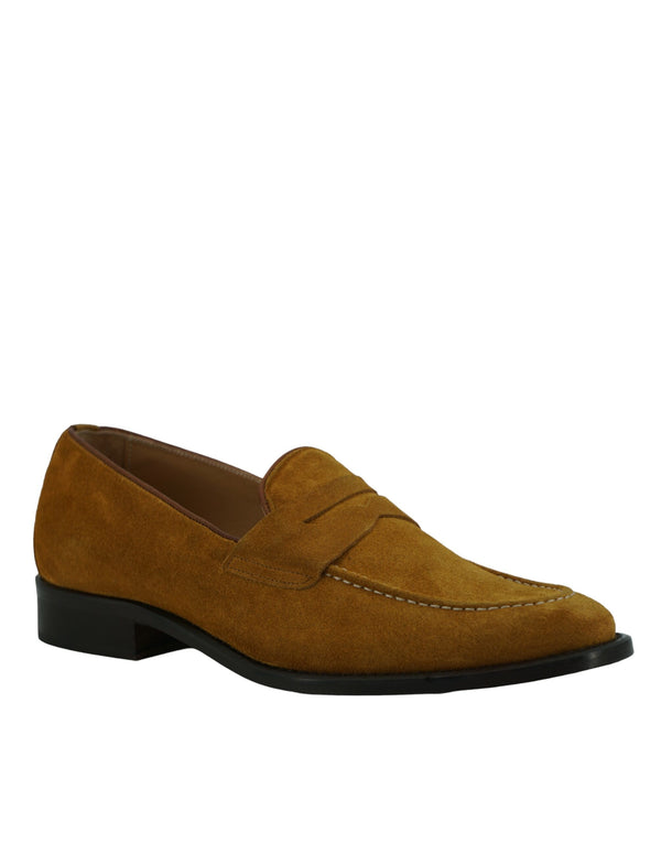Tan Brown Suede Leather Mens Loafers Shoes