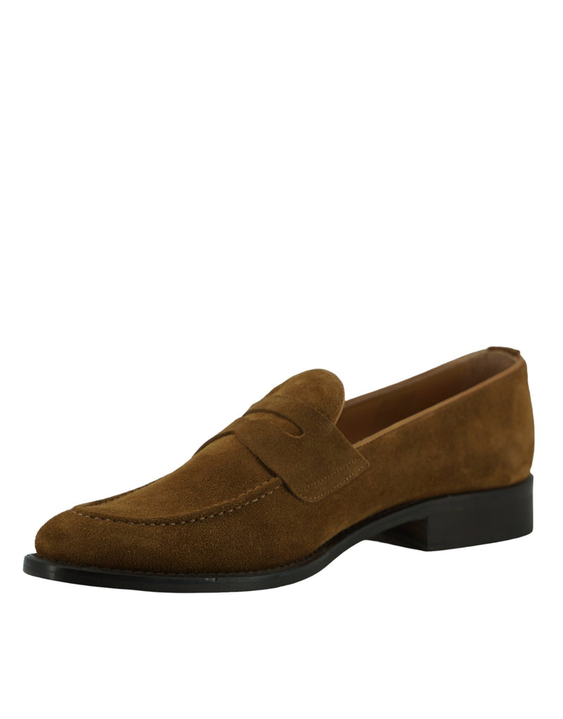 Tabacco Brown Suede Leather Mens Loafers Shoes