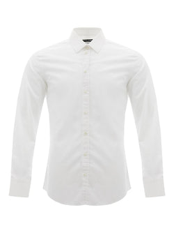 White Slim Fit Cotton Shirt