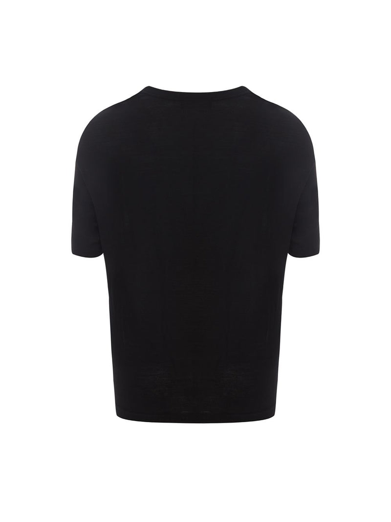 Black Wool Regular Fit T-shirt