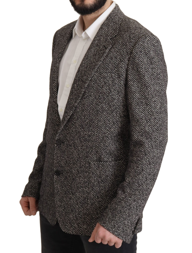 Gray Cotton Single Breasted Fantasy Blazer