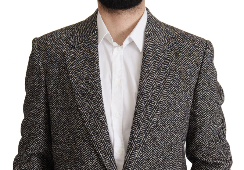 Gray Cotton Single Breasted Fantasy Blazer