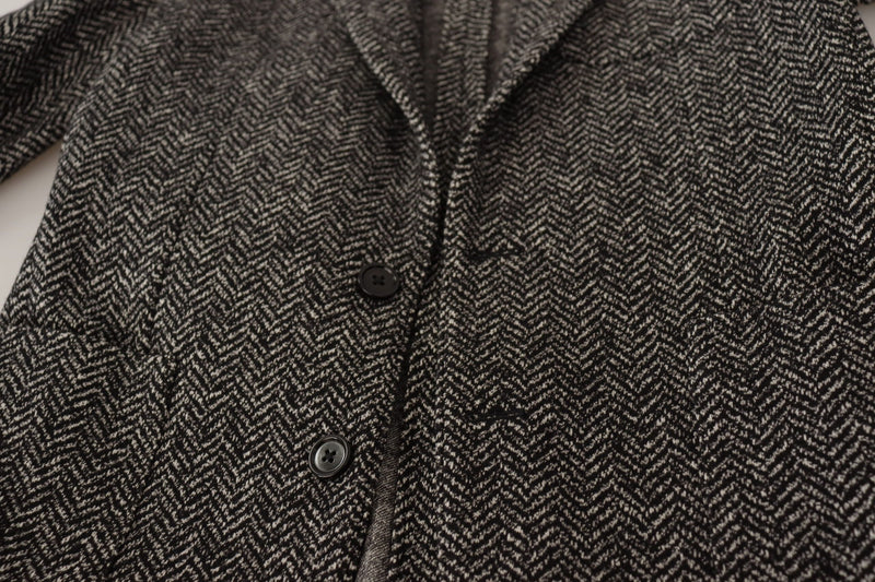 Gray Cotton Single Breasted Fantasy Blazer