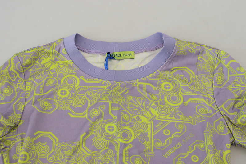 Purple Graphic Print Short Sleeves T-shirt