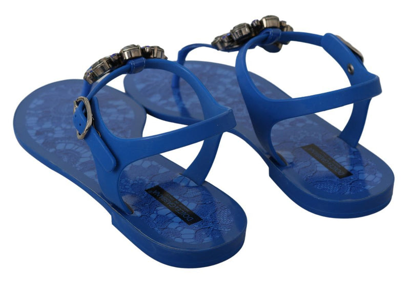 Blue Crystal Sandals Flip Flops Shoes