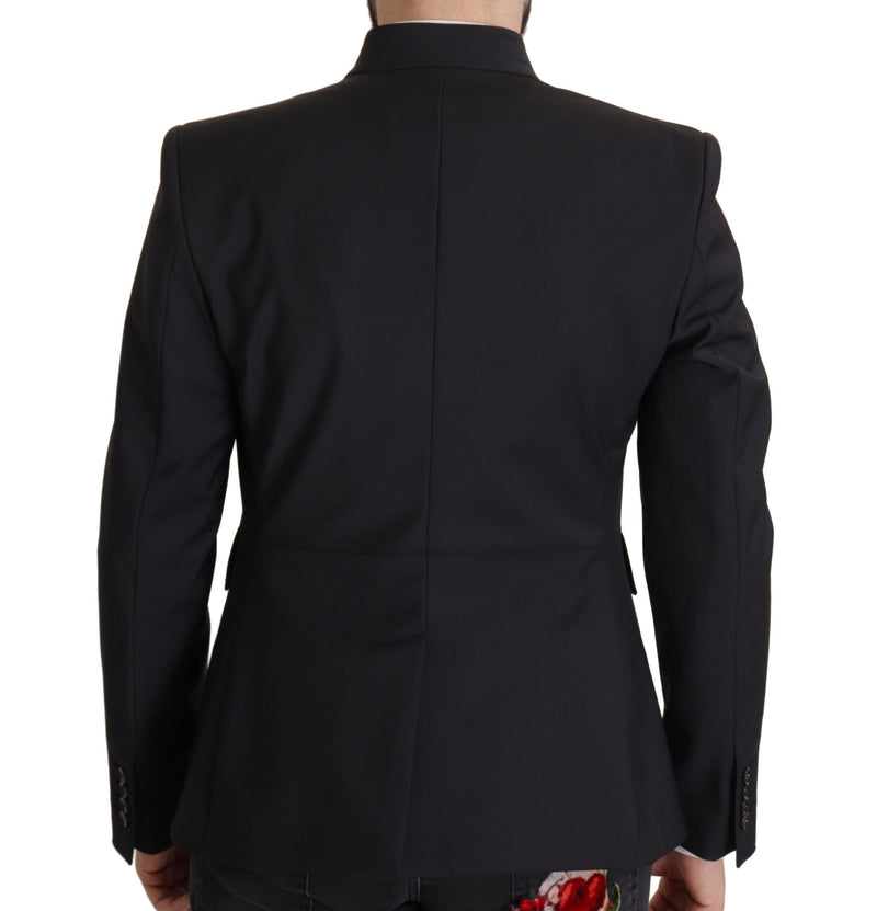 Black Wool Single Breasted Coat Men Blazer