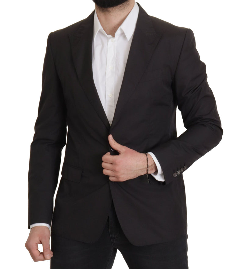 Black Single Breasted TAORMINA Breasted Blazer