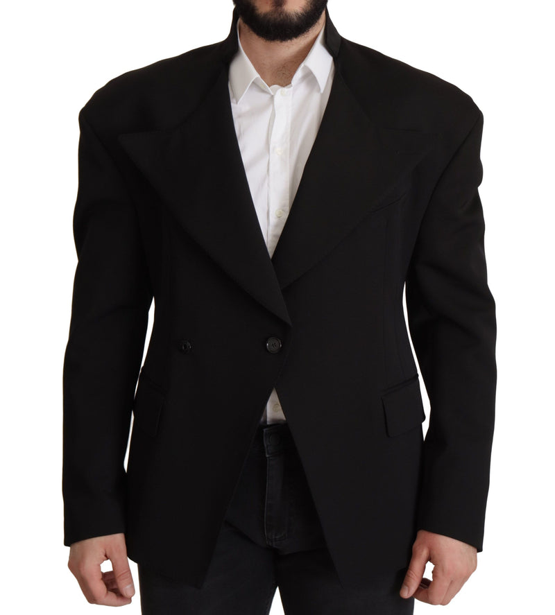 Black Wool Single Breasted Jacket Blazer