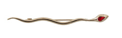 Silver Brass Crystal Spilla Serpente Brooch Pin