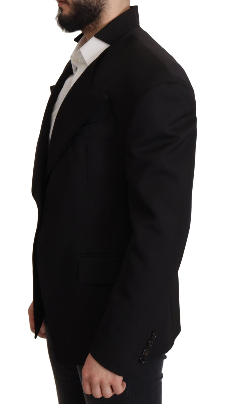 Black Wool Single Breasted Jacket Blazer