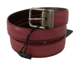 Pink Purple Leather Gray Metal Buckle Belt