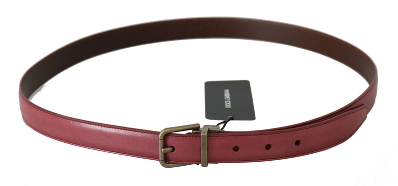 Pink Purple Leather Gray Metal Buckle Belt