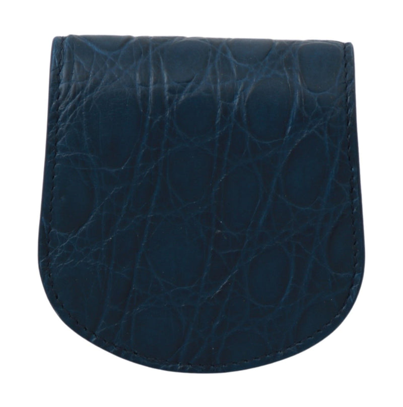 Blue Leather Holder Pocket Condom Case