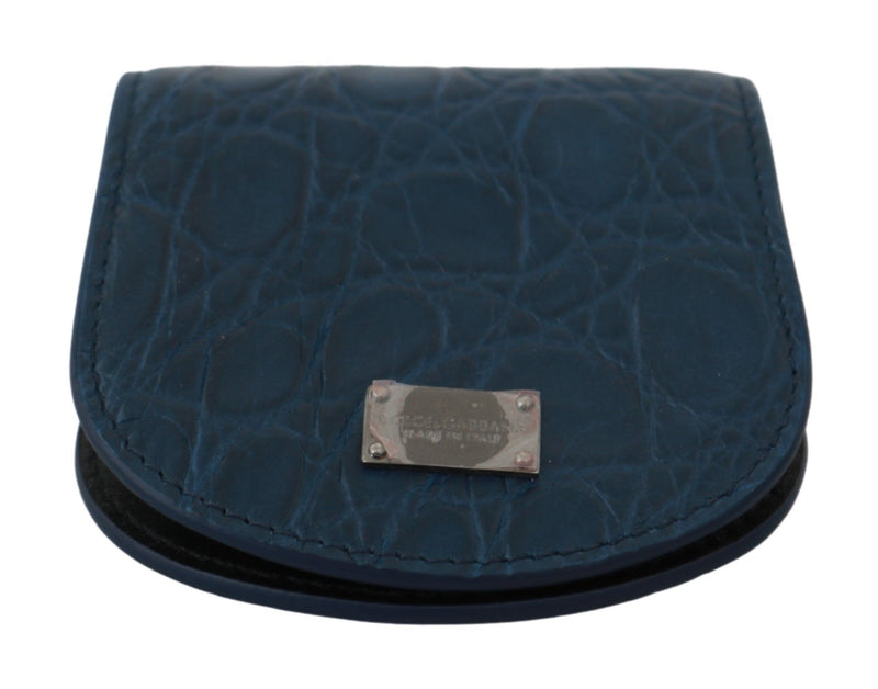 Blue Leather Holder Pocket Condom Case