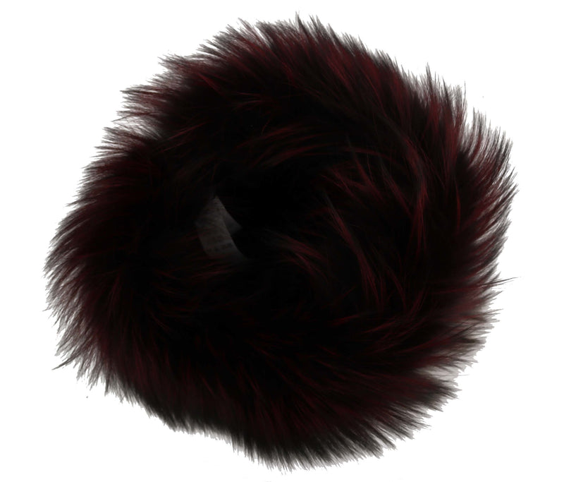 Maroon Black Silver Fox Fur Winter Hat