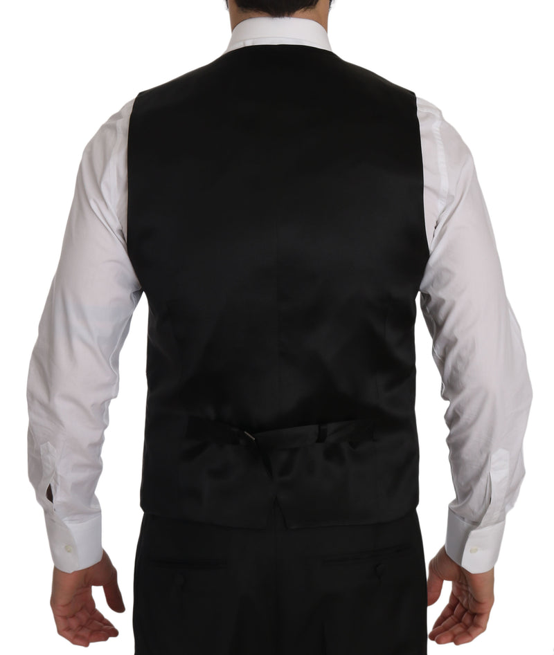 Black Star Patterned Slim Formal Vest