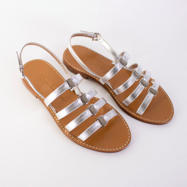 Salvatore Ferragamo Silver Galilee Sandals