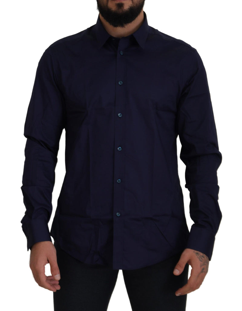 Dark Blue Cotton Formal Dress Trend Shirt