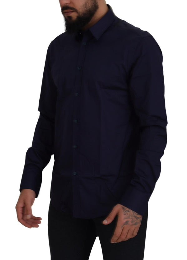 Dark Blue Cotton Formal Dress Trend Shirt