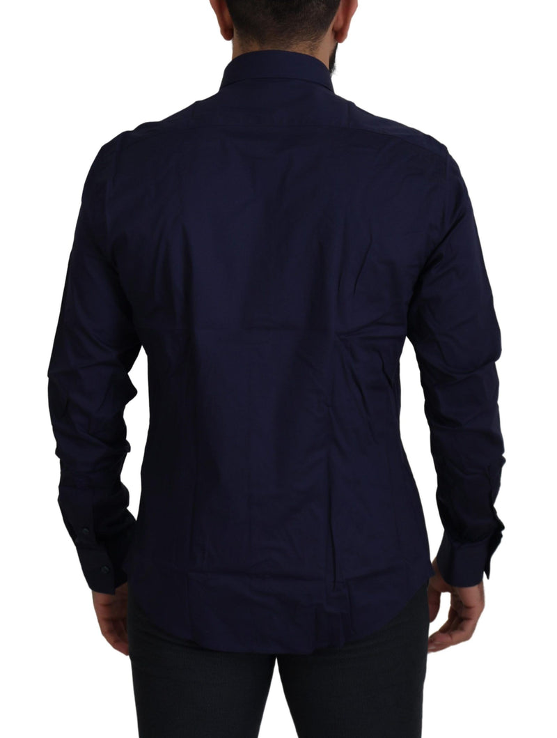 Dark Blue Cotton Formal Dress Trend Shirt