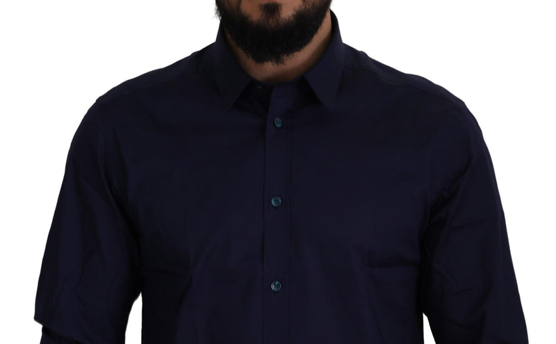 Dark Blue Cotton Formal Dress Trend Shirt