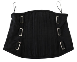 Black Wide Waist Adjustable Corset Silk Belt