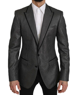 Gray Striped MARTINI Slim Blazer Jacket