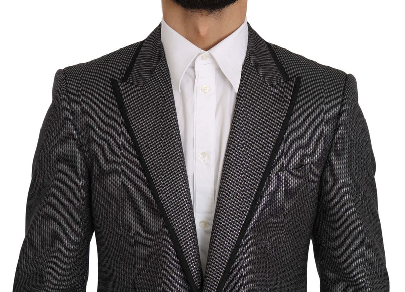 Gray Striped MARTINI Slim Blazer Jacket