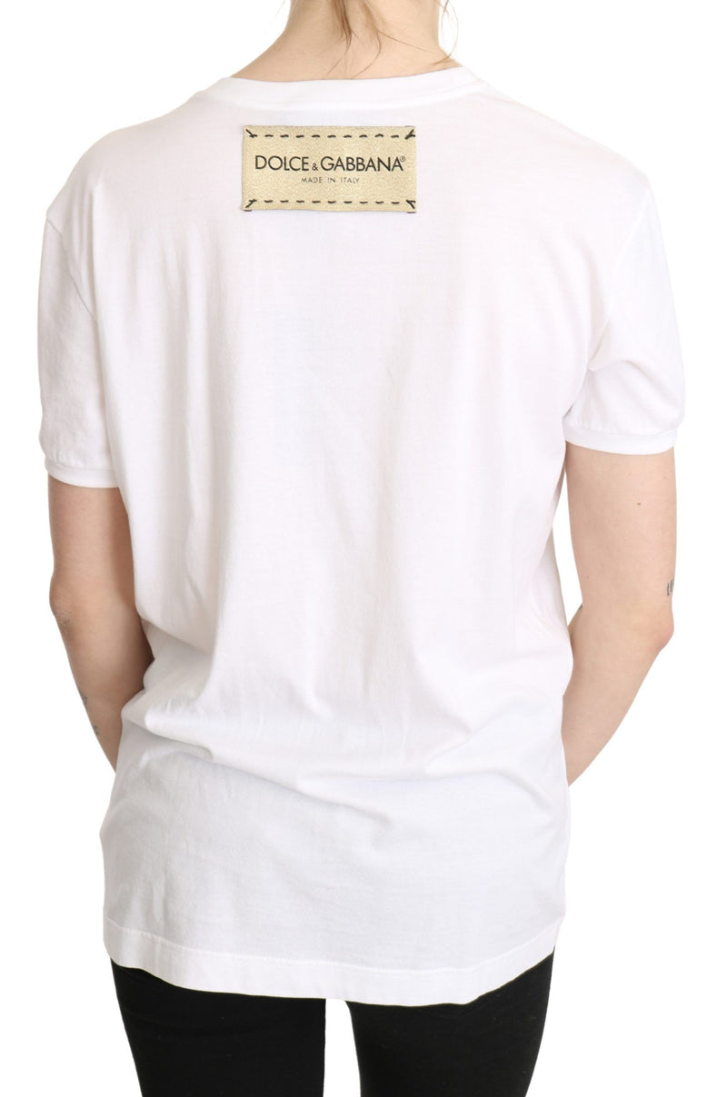 White Heart Cotton Casual T-shirt Tops