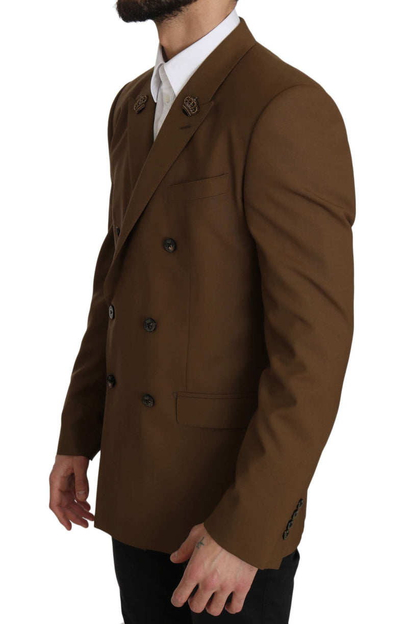 Brown Wool Royal Crown Jacket Blazer