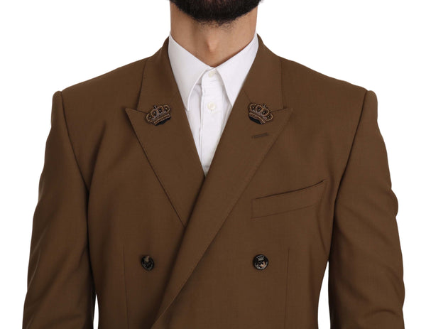 Brown Wool Royal Crown Jacket Blazer