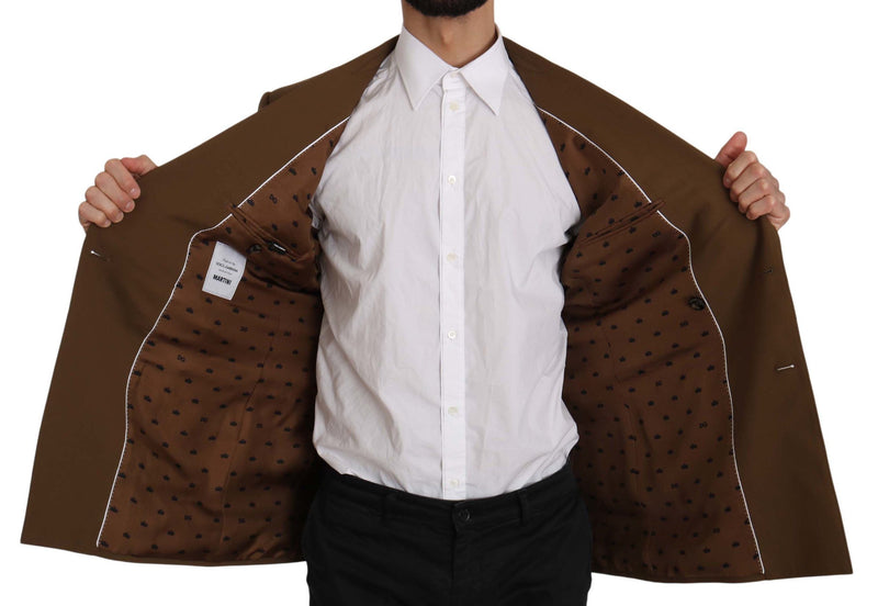 Brown Wool Royal Crown Jacket Blazer