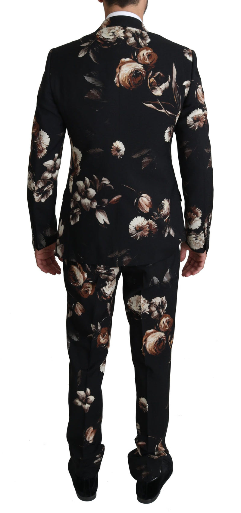 Black Floral Slim 3 Piece MARTINI Suit