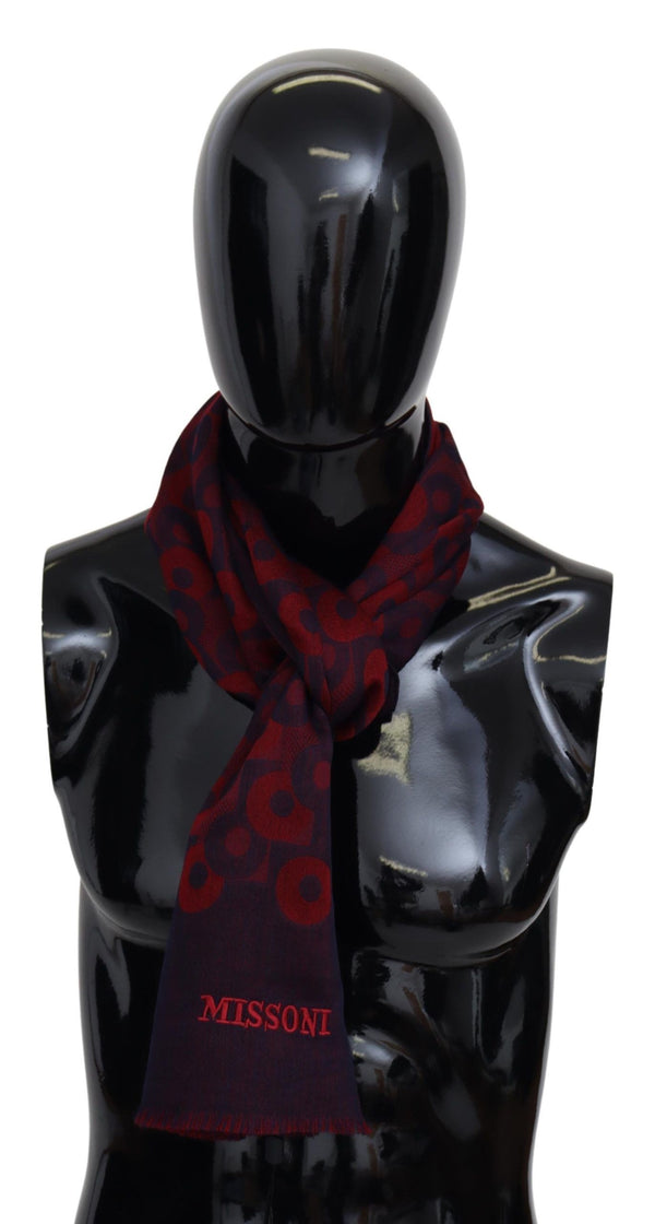 Red Circles Unisex Neck Wrap Shawl Black