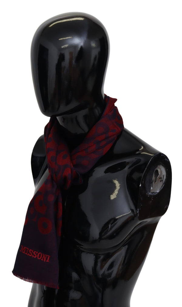 Red Circles Unisex Neck Wrap Shawl Black