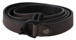 Brown Leather Black Buckle Belt