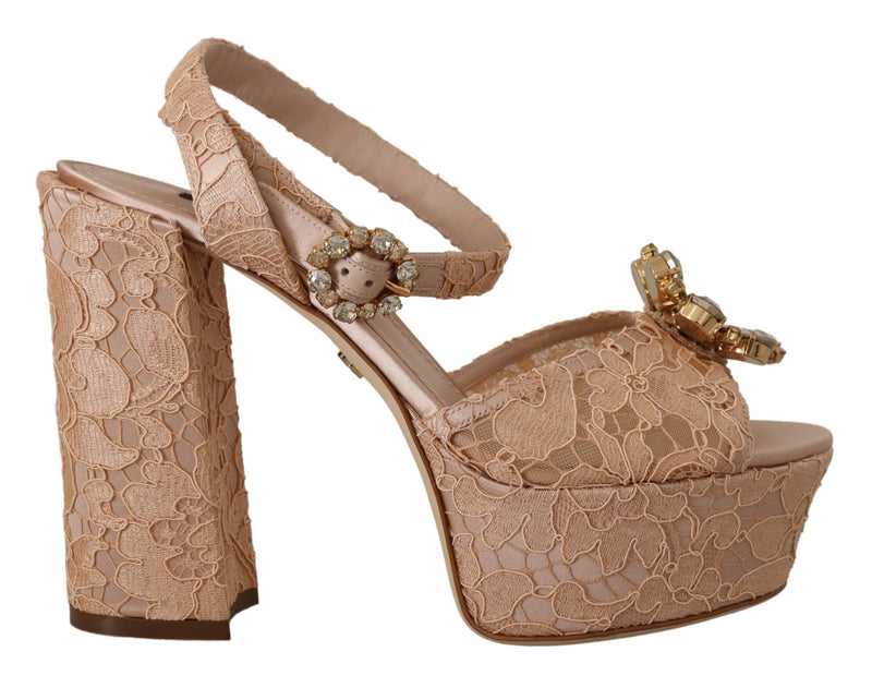 Pink Lace Taormina Platform Sandals Shoes