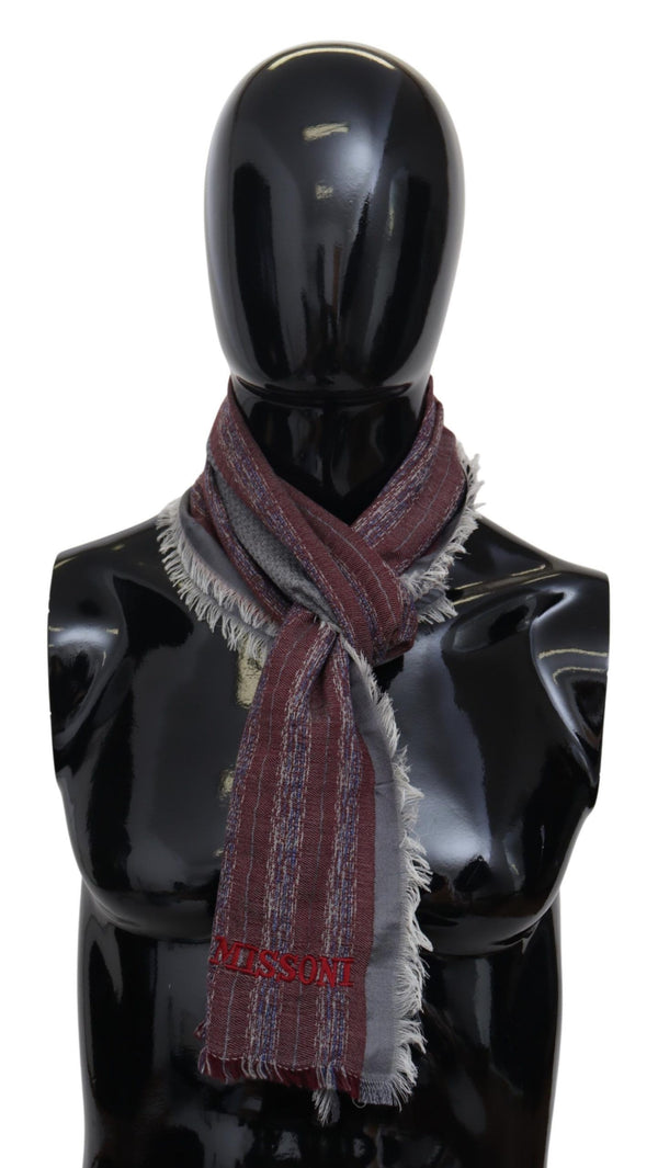 Multicolor Wool Blend Patterned Unisex Neck Scarf