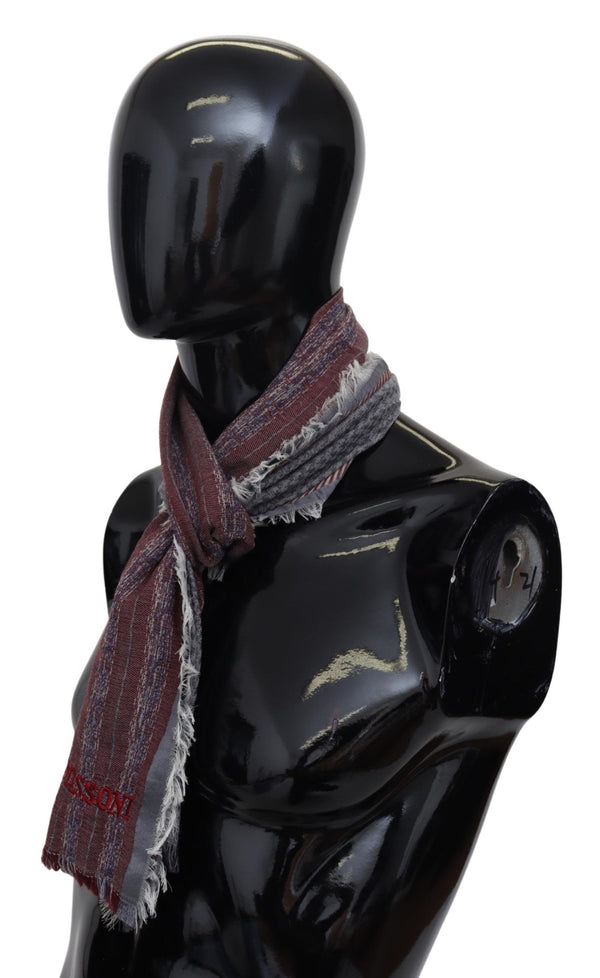 Multicolor Wool Blend Patterned Unisex Neck Scarf