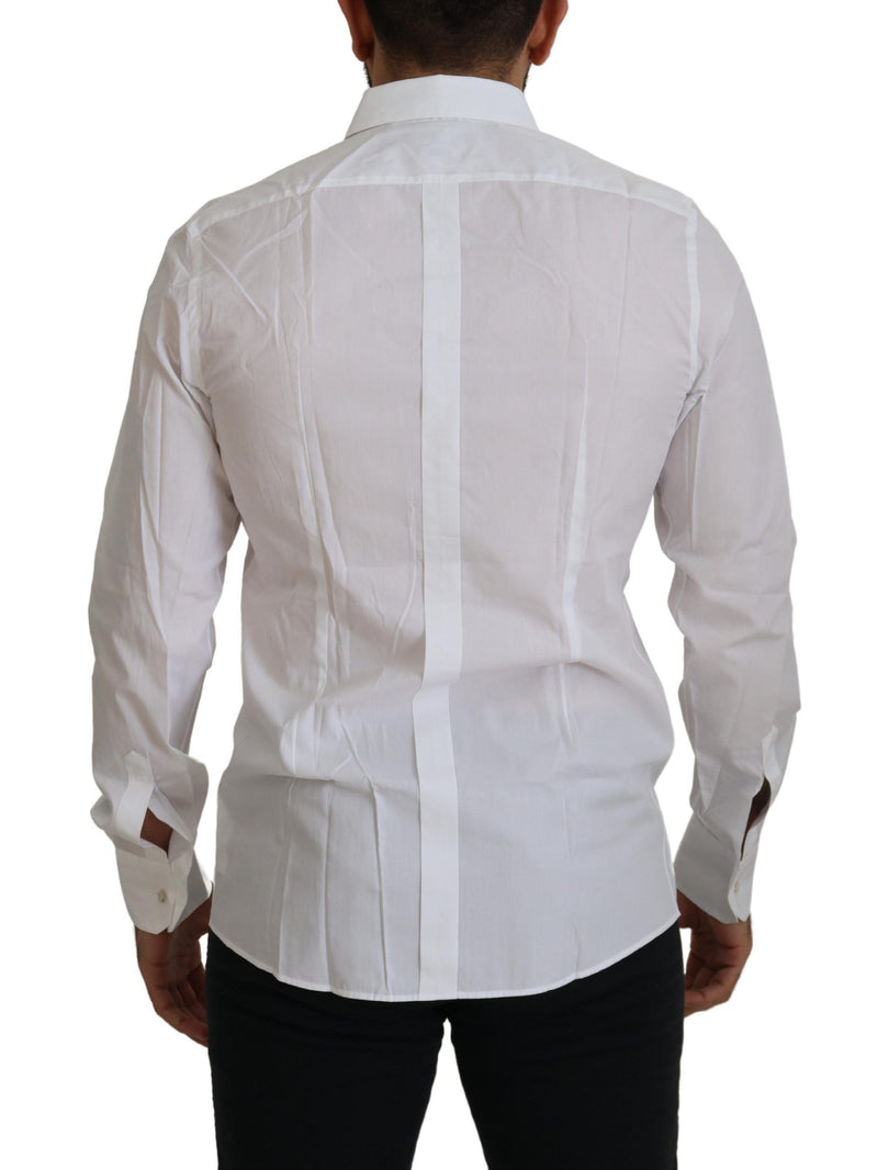 White Cotton Peacock Feather Formal GOLD Shirt