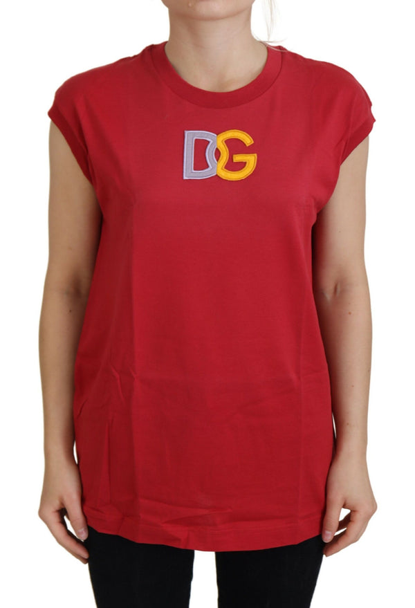 Red Cotton DG Logo Tank Top T-shirt