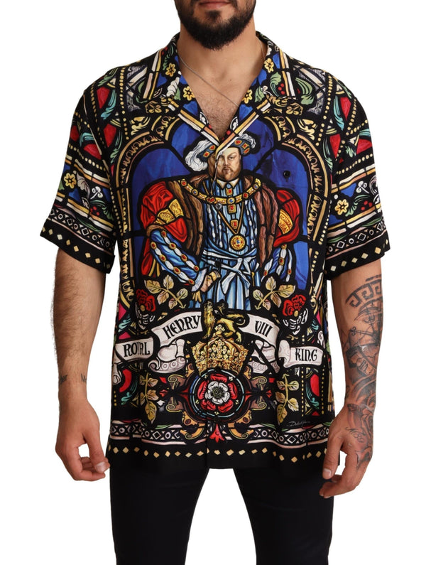 Shirt Henry Viii Short Sleeve Rayon Bowling Shirt