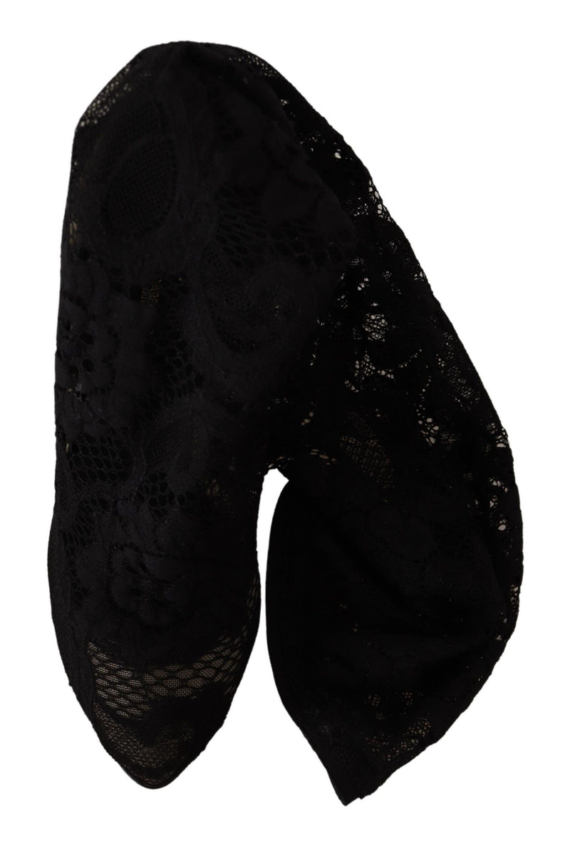 Black Stretch Socks Taormina Lace Boots Shoes