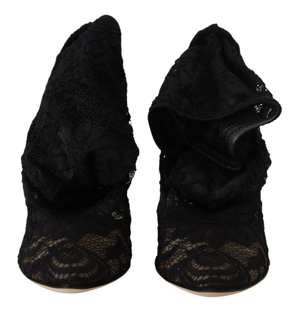 Black Stretch Socks Taormina Lace Boots