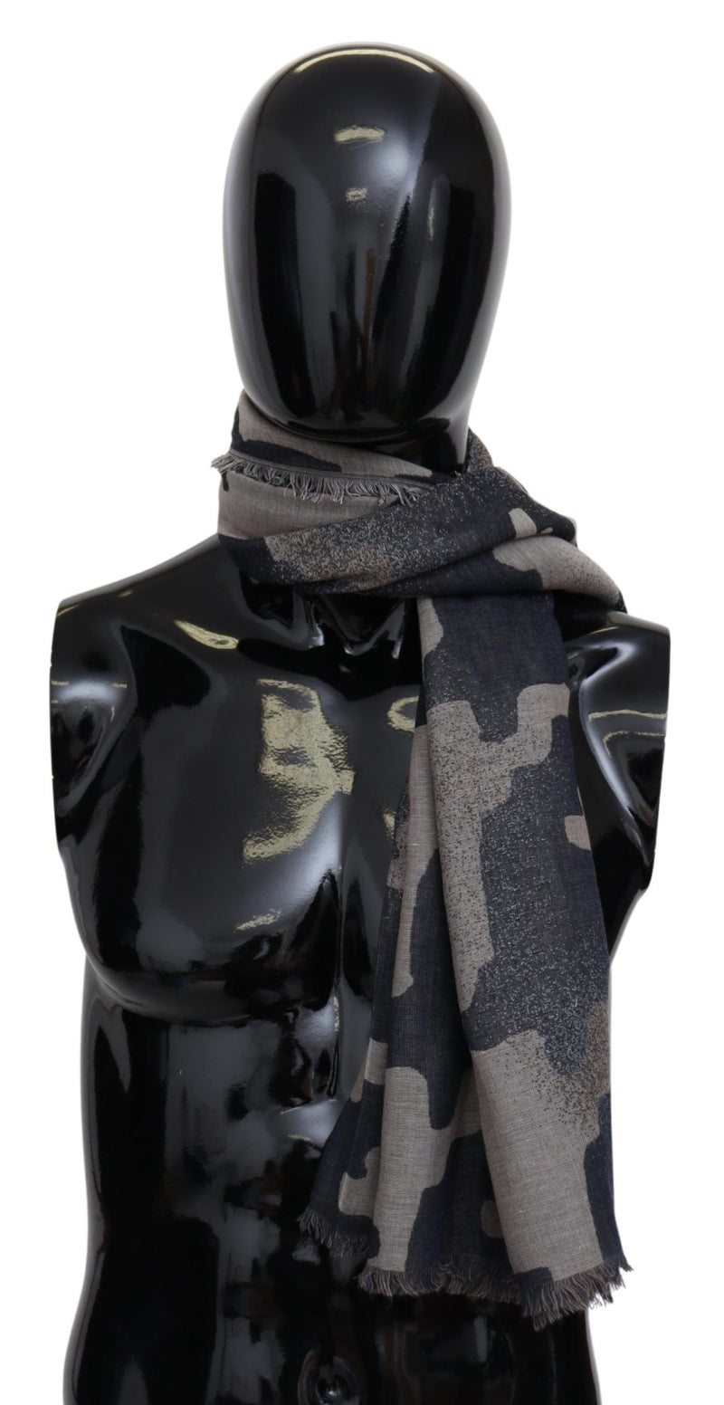 Multicolor Wool Camouflage Unisex Wrap Shawl