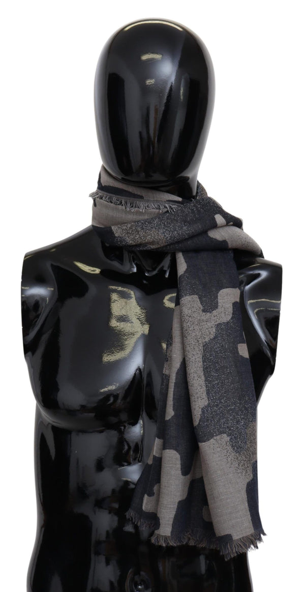 Multicolor Wool Camouflage Unisex Wrap Shawl Scarf