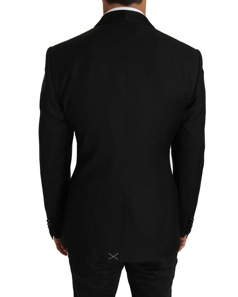 Black Wool Silk GOLD Blazer Jacket